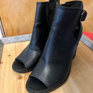 Elegant Black Peep-Toe Ankle Booties